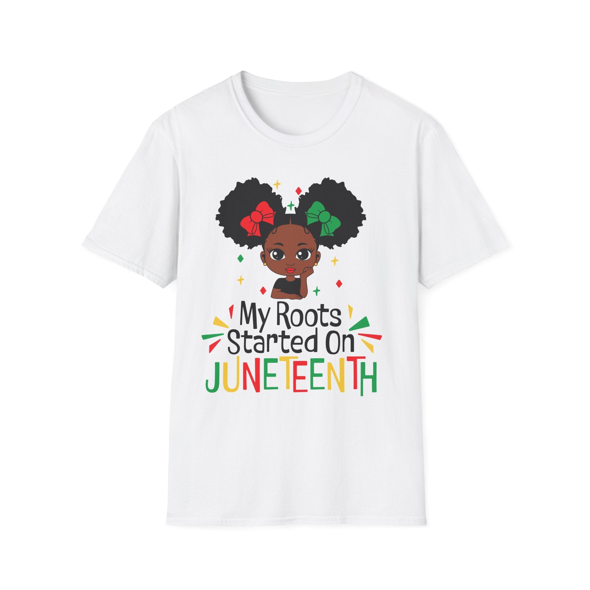 Juneteenth Roots Young Girl Illustration T-Shirt | Black History Tee