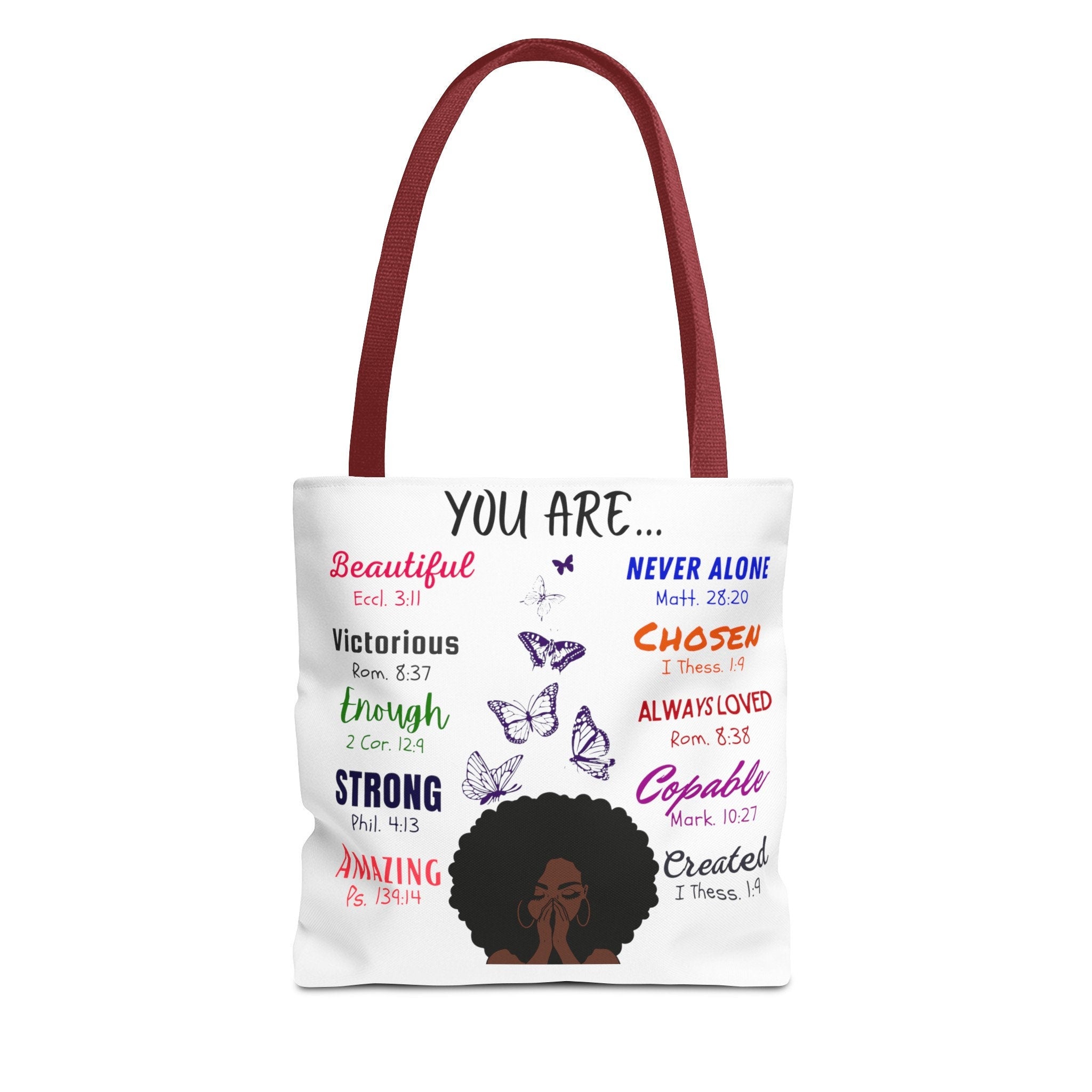 Inspirational Tote Bag, Uplifting Quote, Polyester Fabric