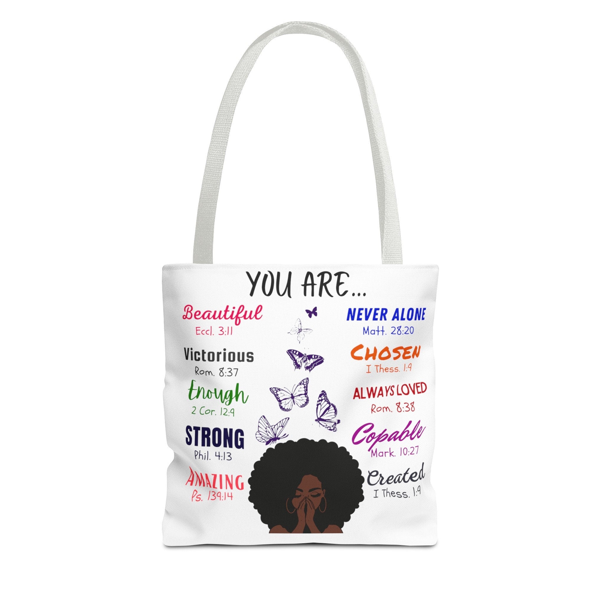 Inspirational Tote Bag, Uplifting Quote, Polyester Fabric