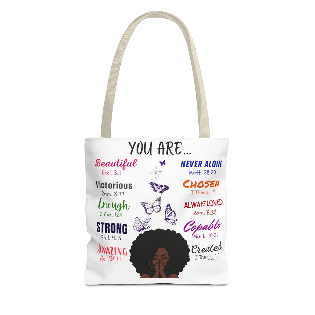 Inspirational Tote Bag, Uplifting Quote, Polyester Fabric