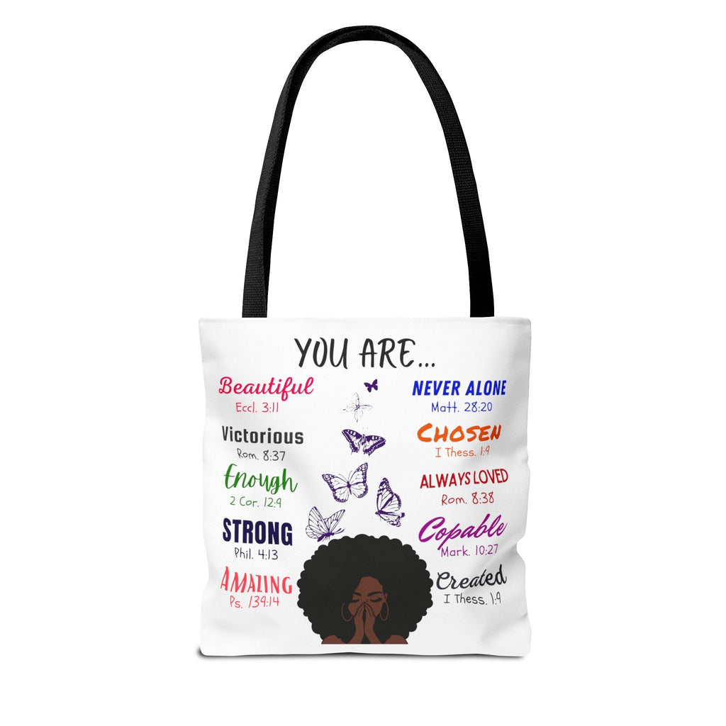 Inspirational Tote Bag, Uplifting Quote, Polyester Fabric