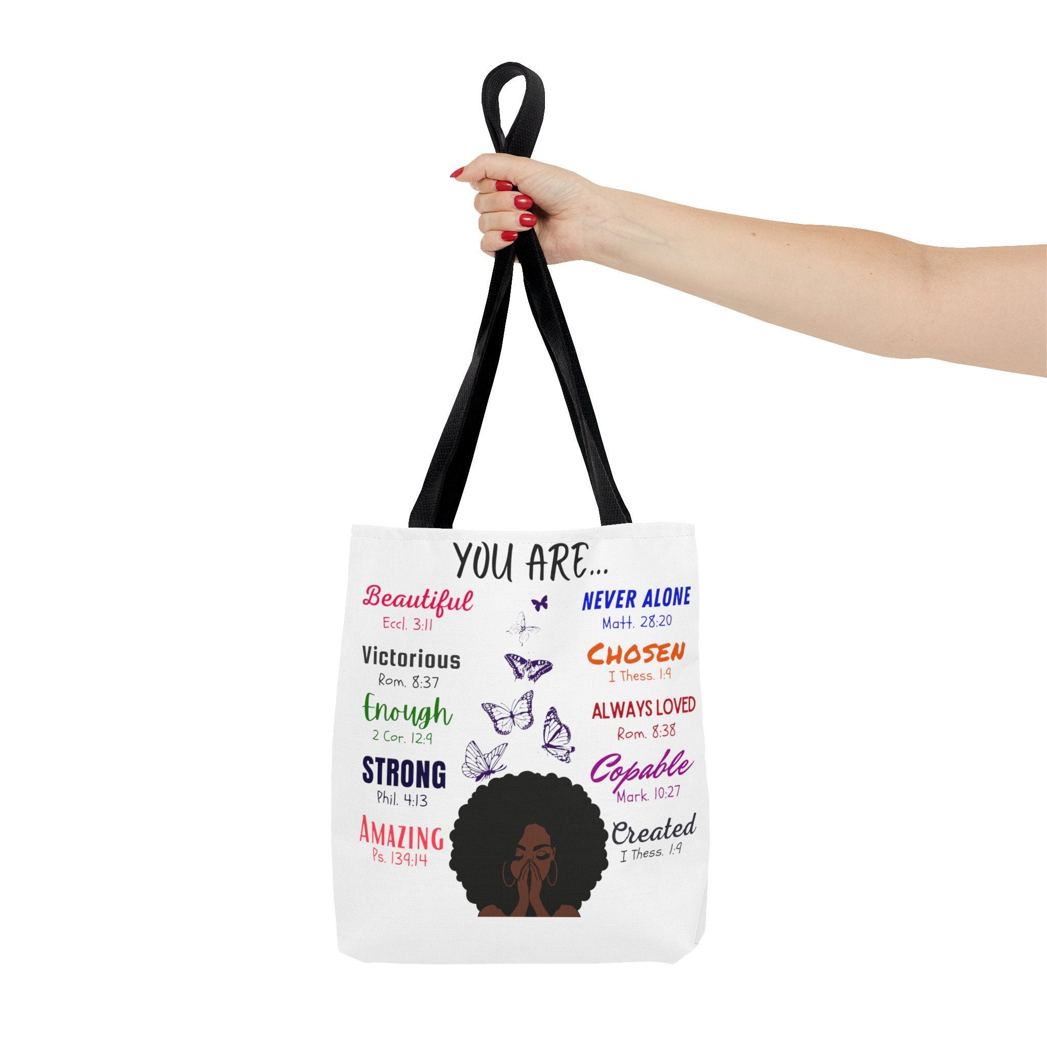 Inspirational Tote Bag, Uplifting Quote, Polyester Fabric