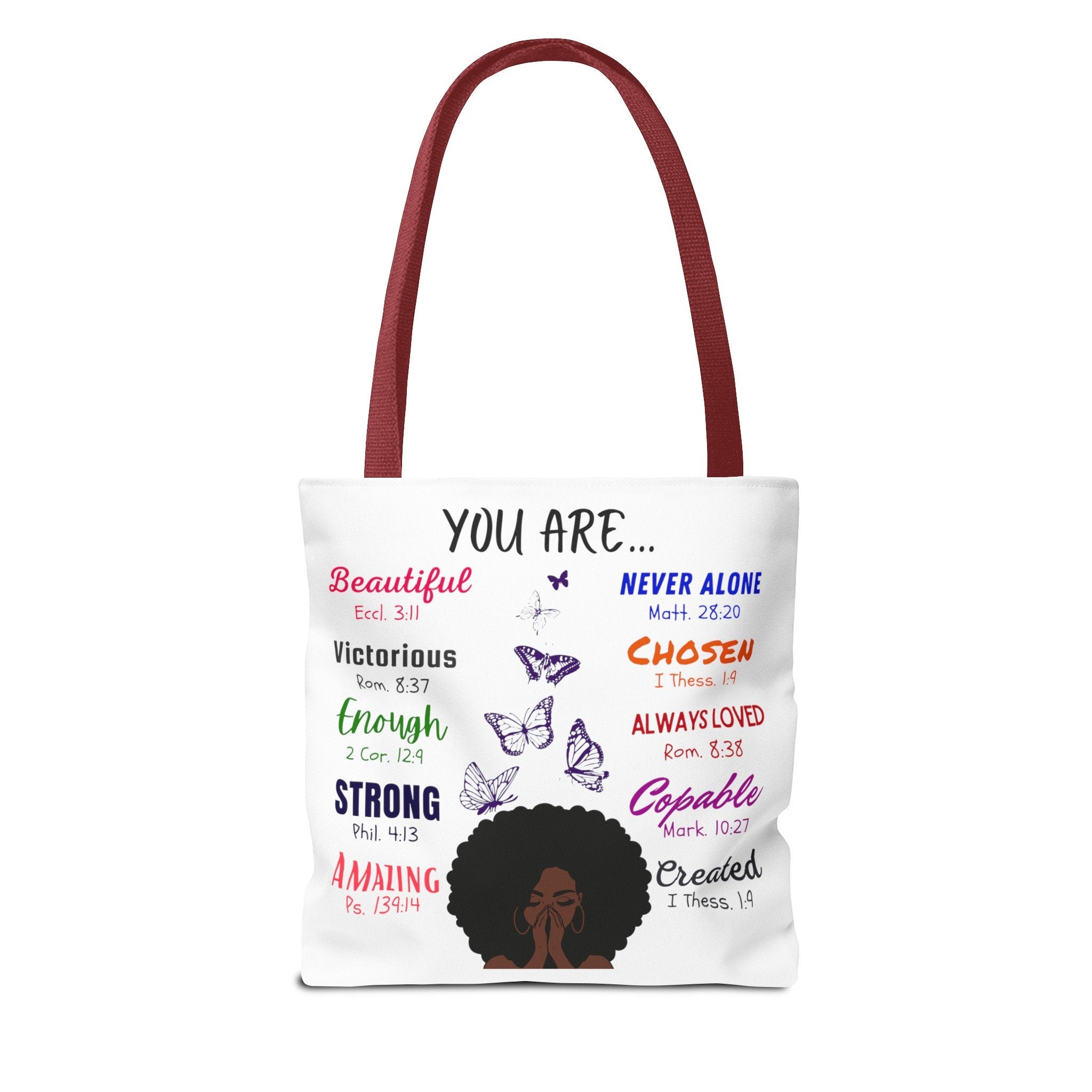 Inspirational Tote Bag, Uplifting Quote, Polyester Fabric