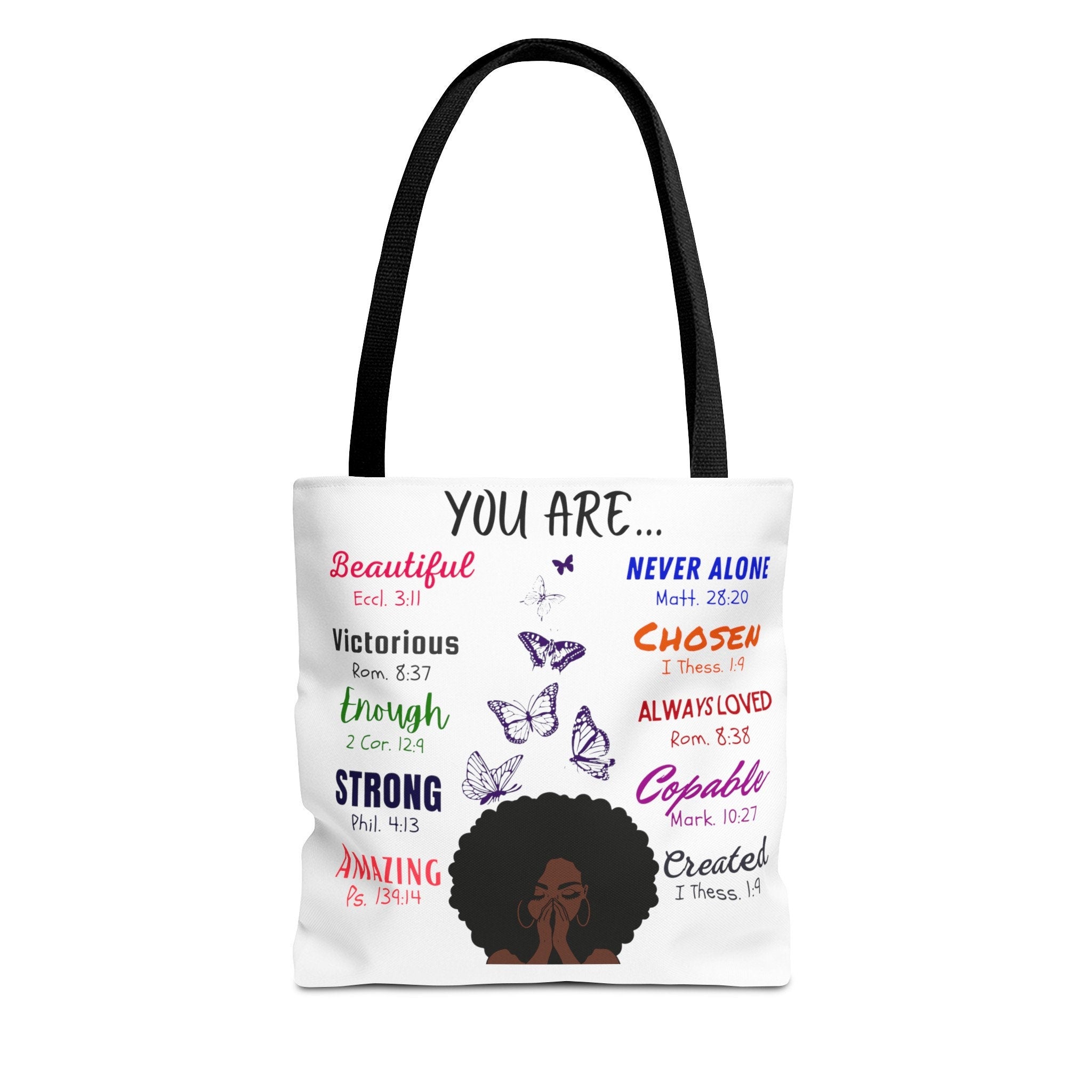 Inspirational Tote Bag, Uplifting Quote, Polyester Fabric