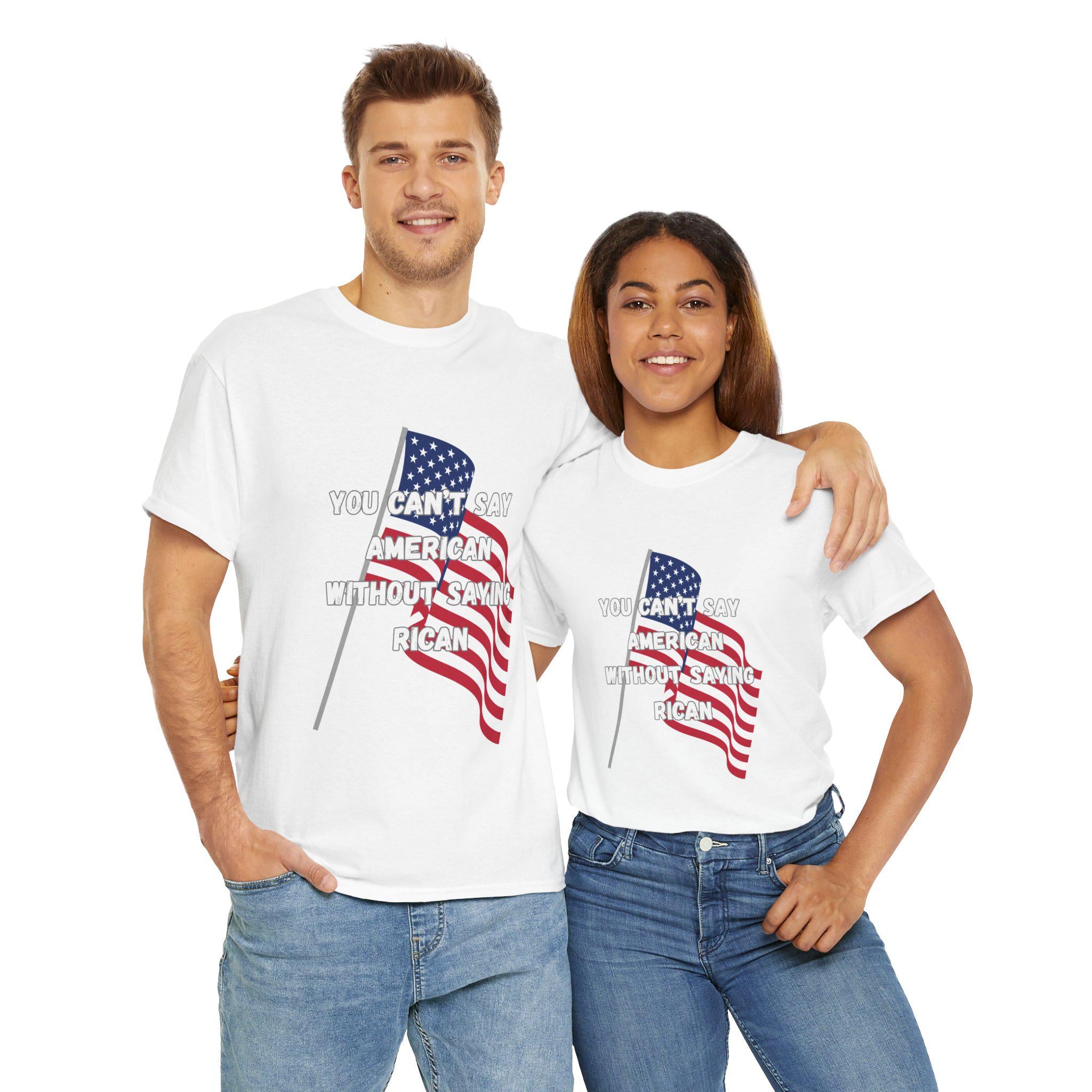 Patriotic Unisex Tee, American Flag, Puerto Rico Pride