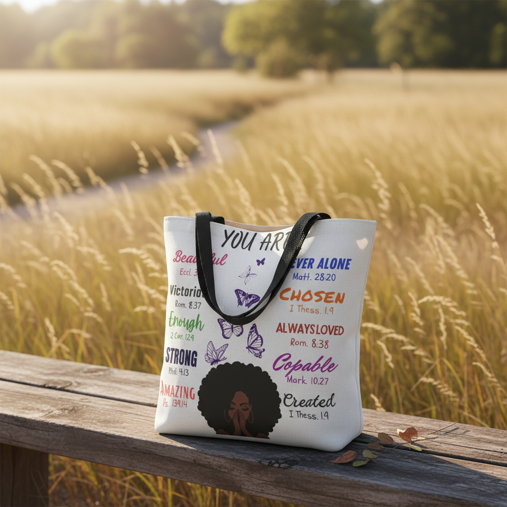 Tote bag realistic background